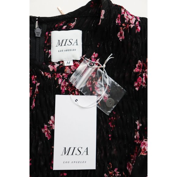 NWT Misa Roisin Smocked Dress Berry Floral Medium - Picture 5 of 8